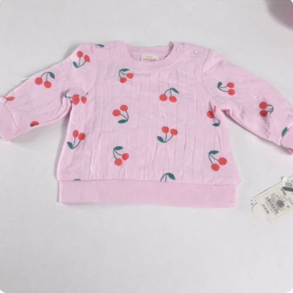 Cat & Jack Baby Quilted Top & Bottom Set Pink (Top) & Coral (Bottom) NWT 3-6M - Picture 2 of 3